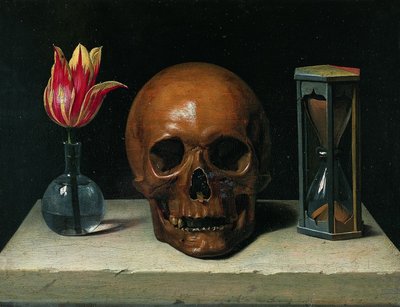 Ainda-vida com uma caveira, pintura vanitas de Philippe de Champaigne